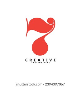 7 number creative logo design icon