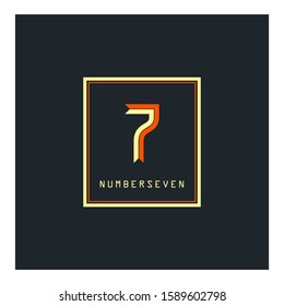 7 number digit logo design