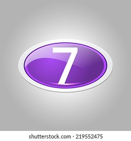 7 Number Elliptical Vector Purple Web Icon Button