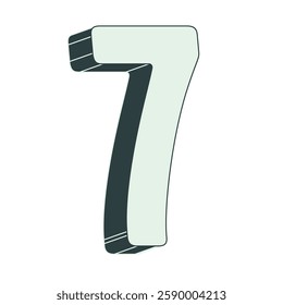 7 number eps vector 2d design