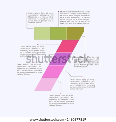 7 Number infographic elements. 7 number photo frame design.