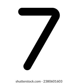 icono vector de línea de 7 números