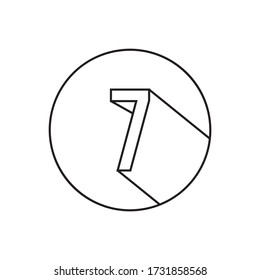 7 number lines icon symbol vector isolated on white background