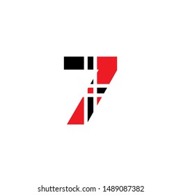 7 Number logo design vector element