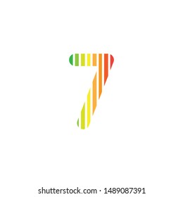 7 Number logo design vector element