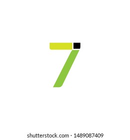 7 Number logo design vector element