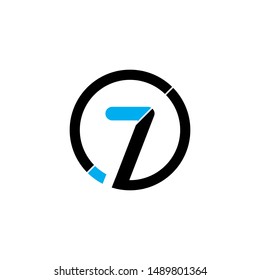 7 Number logo design vector element