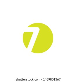 7 Number logo design vector element