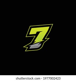 7 number racing design vector