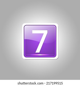 7 Number Rounded Corner Vector Purple Web Icon Button