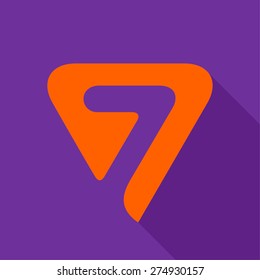 7, Number seven logo, symbol, icon, graphic, flat vector design template element