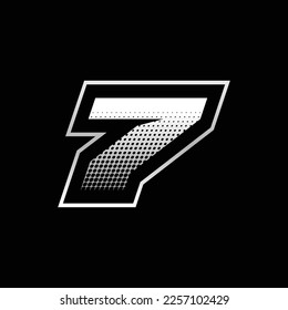 7 Number Speed Logo Design Template Inspiration, Vector Illustration For Sticker, Racing.