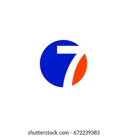7 Number Symbol on Shape Logo vector 