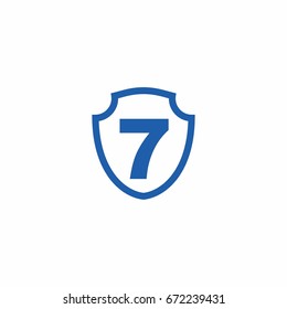 7 Number Symbol on Shape Logo vector 