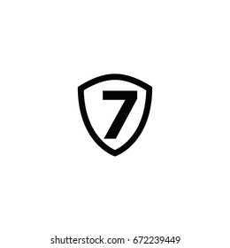 7 Number Symbol on Shape Logo vector 