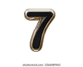 7 number text effect illustration 3d rendering