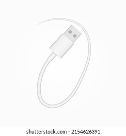 7 número usb cable estilo vector realista. Fuente aislada para logotipo, aplicación, diseño de tecnología creativa y más