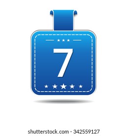 7 Number Vector blue Web Icon