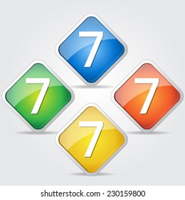 7 Number Vector Colorful Web Icon