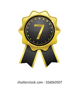 7 Number Vector golden Web Icon