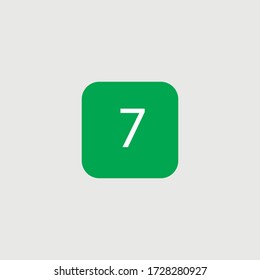 7 Number vector green web icon