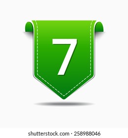 7 Number Vector Green Web Icon
