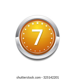 7 Number Yellow Vector Icon Button