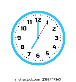 7 o'clock, Clock icon design. Vector office clock icon