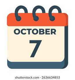 7 october calendar vector on white background
Vector calendar with date