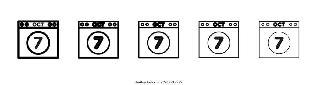 7. Oktober, Symbol einzeln auf weißem Hintergrund