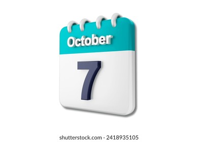 7 October note design, calendar