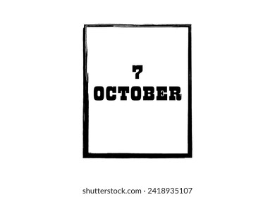 7 de octubre diseño de notas, calendario
