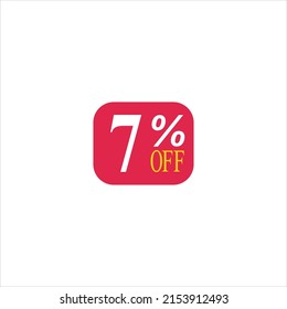 7 offer tag discount vector icon stamp on a white background
