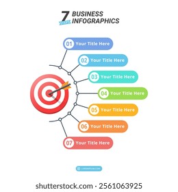 7 Options Goal Infographic for Business Presentation, Poster, Banner and Booklet.