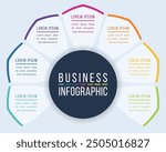 7 Options Infographic circle design 7 steps, objects, elements or options information business infographic template