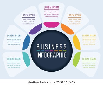 7 Opciones Infografía de diseño de círculos 7 pasos, objetos, Elementos u opciones