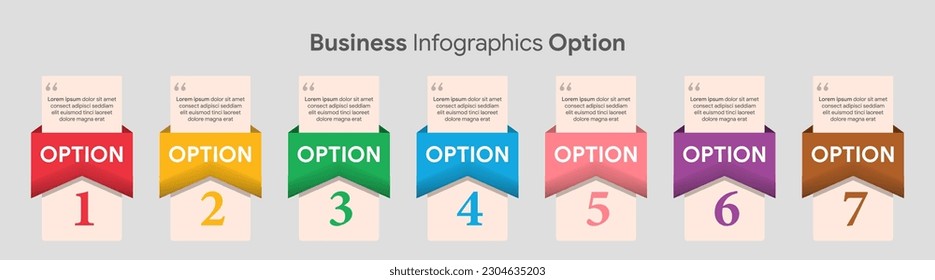 7 options seven steps process business infographics template design diagram paper concept