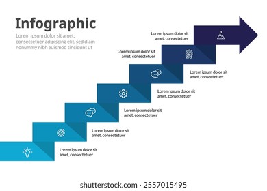 7 Options Timeline Infographic, Visual Journey for Business Concepts with Vector Presentation Design.