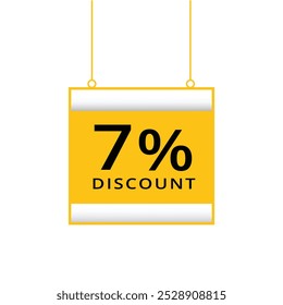 7 percent discount isolated flat design banner. vector template.