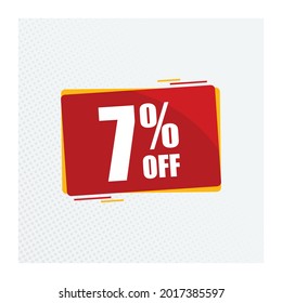 7 percent discount. Label to use on promotions and offers. Vector illustration.