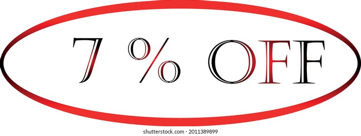 7% del símbolo vector rojo. símbolo de descuento, promoción de descuento, oferta de descuento de venta, publicidad de marketing, súper venta.