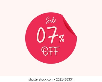 7 percent off sticker, 7% off sale of special offers