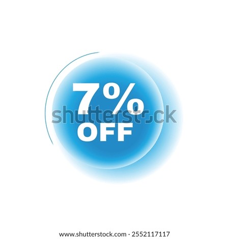 7 percent off, vector banner speech bubble icon and megaphone sign design template. Announcement design element on white background.