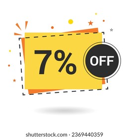 7 percent off. Vector design.