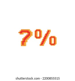 7 Percent with pixel art on white background.