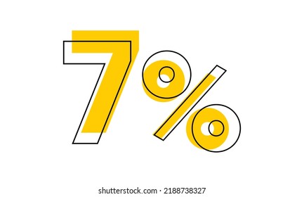 7 percent sale vector, seven percent typography vector illustration