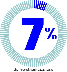 7 % mit Round Pie Chart. Wirtschaftliches, medizinisches, sportliches und schnelles Konzept