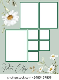 7 foto collage Plantilla. Ilustración vectorial, nuevas colecciones