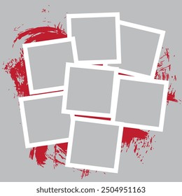 7 photo collage template. vector illustration, new collections