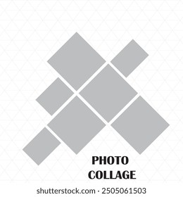 7 photo collage template. vector illustration, new collections